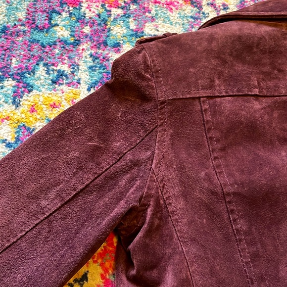 Blank NYC Suede Moto jacket in wine, size small - Picture 10 of 10